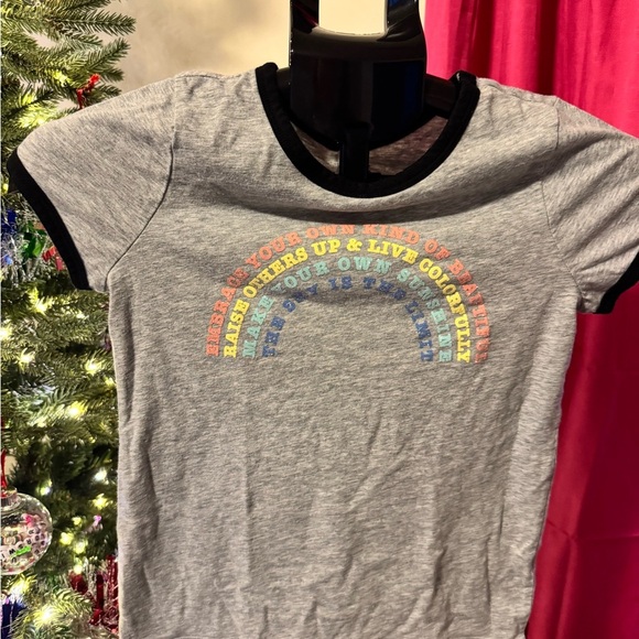 Gray Kids T-Shirt with Rainbow Print - Picture 1 of 4